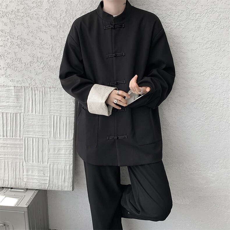 高品质新中式加厚外套褂子男风情侣外套JK1330P128,女装短外套,电商D206-1