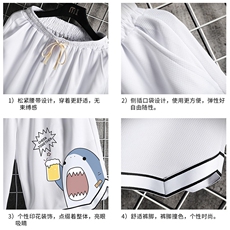 LQ64137-P19篮球夜跑运动短裤男大码宽松冰丝五分裤大裤衩网格，男装休闲裤，电商A040A