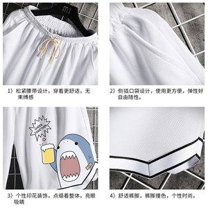LQ64137-P19 篮球夜跑运动短裤男大码宽松冰丝五分裤大裤衩 网格图片