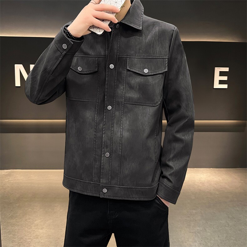K596-P105秋冬潮流新款翻领PU皮衣男高品质防风百搭夹克外,男装皮衣,星座507A（原星座306B-2）