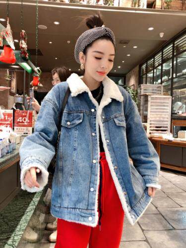 欧版加绒牛仔外套，女装，一杭