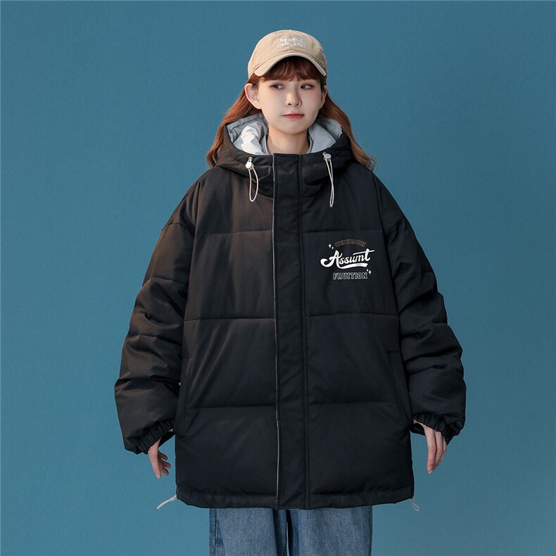 中性22冬季新款字母印花连帽面包服棉服宽松棉衣MY151P115控148,男装棉衣,A247A
