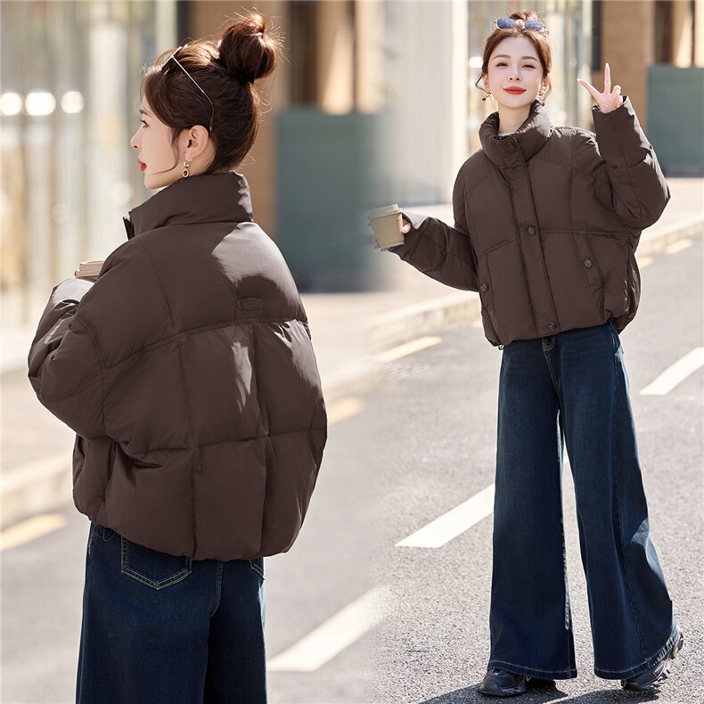 2025冬季新款羽绒服短款休闲加厚保暖90白鸭绒面包服,女装羽绒服,姿衣坊
