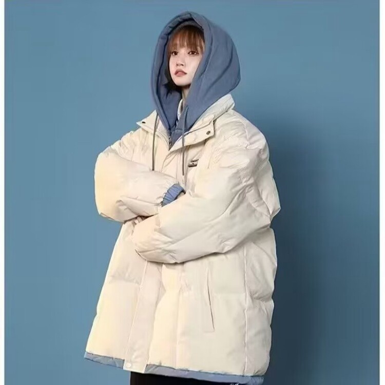 棉服男女冬季新款加厚棉袄连帽保暖防寒冬装假两件棉衣外套,男装棉衣,星座218-8