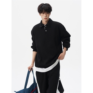 5XL-M潮流高级感披肩撞色拼接翻领百搭卫衣宽松弯刀长裤TZ113P118图片