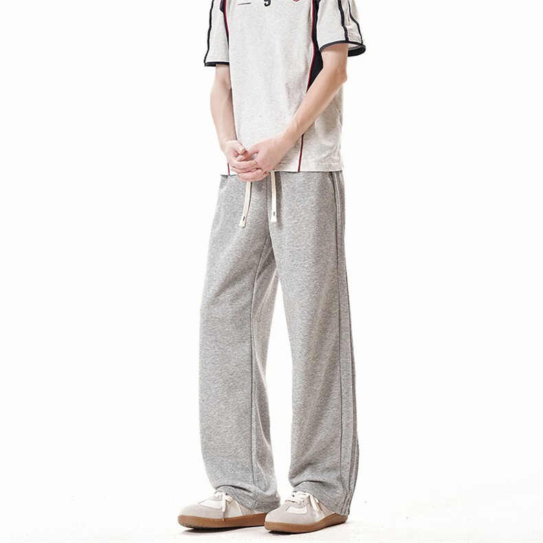 K10033-P35潮牌卫裤男2025新款百搭褶皱宽松直筒休闲长裤,男装休闲裤,电商A178