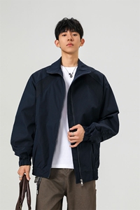 美式罗纹拼接袖子褶皱大码M-5XL教练夹克男JK78056P69控105图片