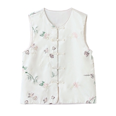 现货新中式马甲女款2025新款春装时髦洋气马夹背心百搭外穿，女装马甲，韩美纤衣