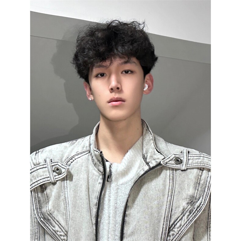 【有货】短款解构拼接牛仔外套男重工垫肩夹克JK8636CC-特P78,男装工装外套,星座1007（原301D）