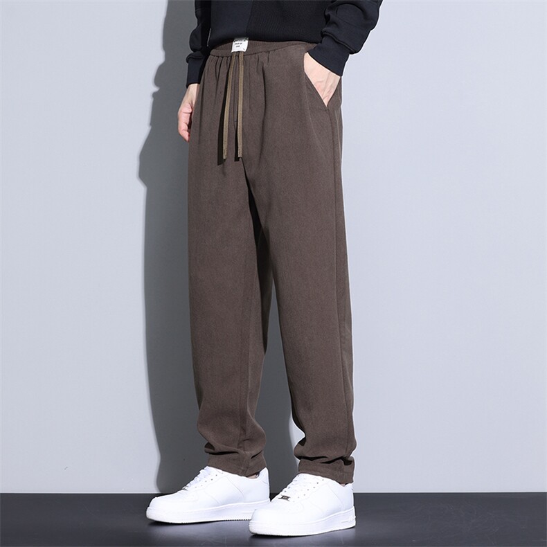 秋冬季厚款阔腿裤玉米粒博奥绒新款时尚潮流男裤子K2585-P40,男装休闲裤,星座224