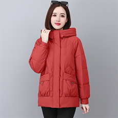 冬季加厚羽绒棉服女中长款2025新款韩版宽松休闲棉衣连帽棉袄外套，女装棉衣/棉服，婷思杰（原婷想服饰）