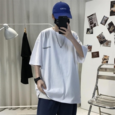 XZ115A-T06200克纯棉男女字母印花大码S-5XL10色T恤衫圆领半袖，男装T恤，星座115A-3