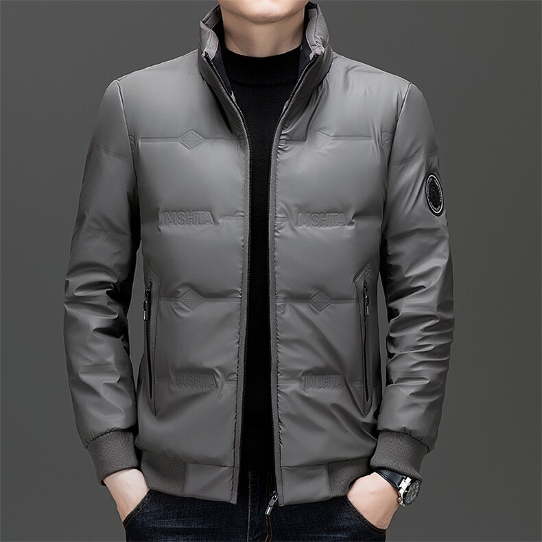 羽绒服男冬季中老年立领内胆羽绒外套爸爸装加绒加厚羽绒服防寒服,男装羽绒服,电商B212（原钱塘6029）