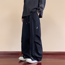 春秋季重磅复古休闲裤男潮宽松设计感速干直筒长裤子YD00738/P55，男装休闲裤，电商B316