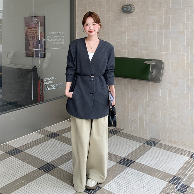 轻熟优雅风V领系带收腰短外套女2025春秋新款高级感显瘦气质上衣,女装西装,维一诺