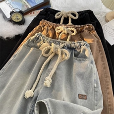 牛仔短裤男夏季潮牌水洗直筒裤美式高街痞帅宽松五分裤QD312-p38，男装牛仔裤，星座1008-1