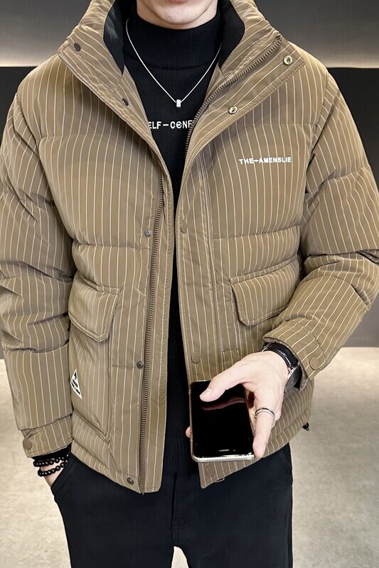 冬季新款立领皮羽绒服男短款外衣保暖羽绒外套Y6803-P195,男装羽绒服,电商A239