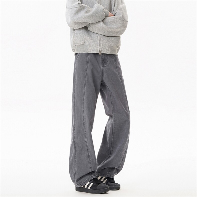 B221美式ins高街暗黑纯色休闲工装洗褪牛仔裤LK25601-特P46控78,男装牛仔裤,电商B221