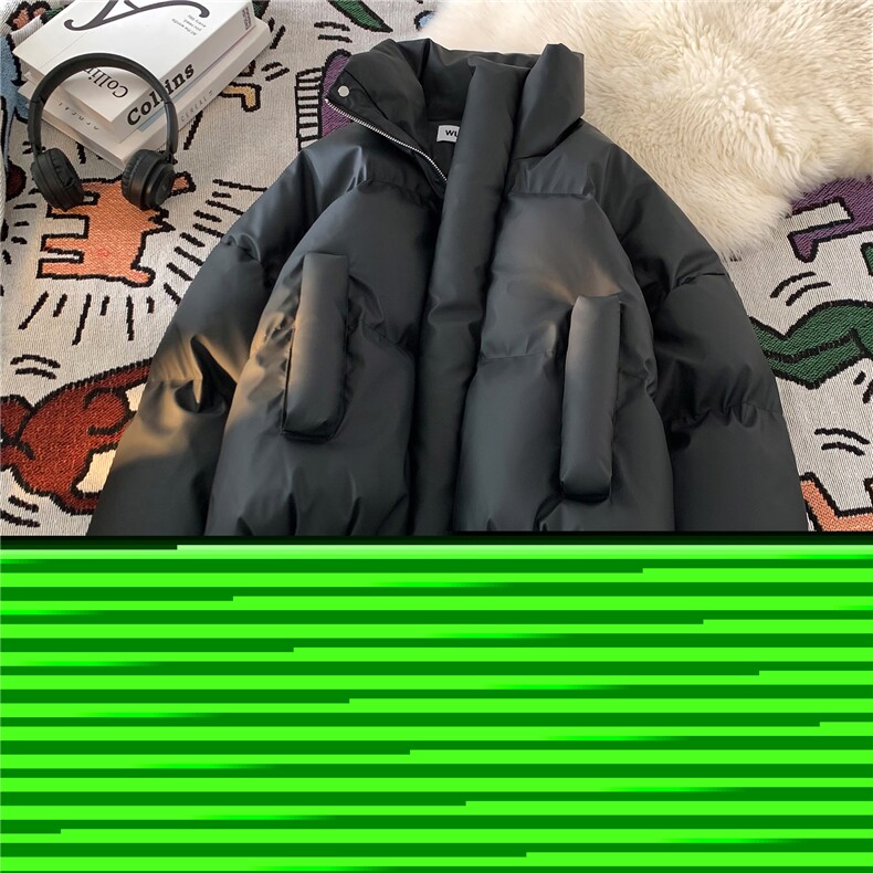 美式冬季复古短款棉服男潮高级感设计感加厚外套情侣 D374 P128图片