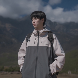 连帽防水拼接撞色夹克外套B225-YHW8459-P100-X128