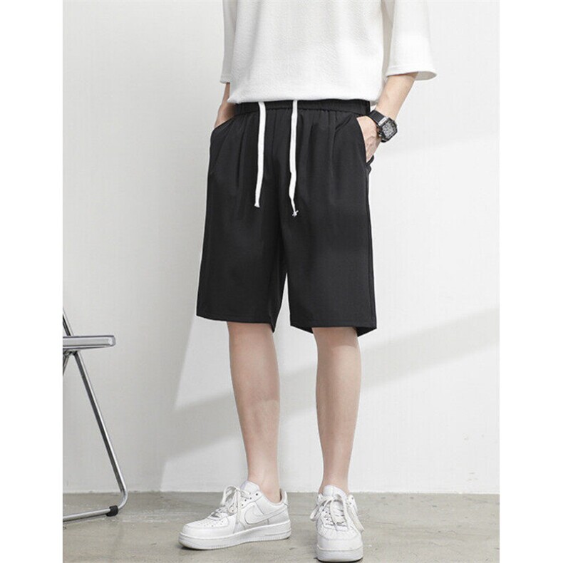 短裤男夏季薄款冰丝五分小西裤轻熟风宽松休闲沙滩大裤衩B60，男装西裤，星座1116A-2（原606A-1）