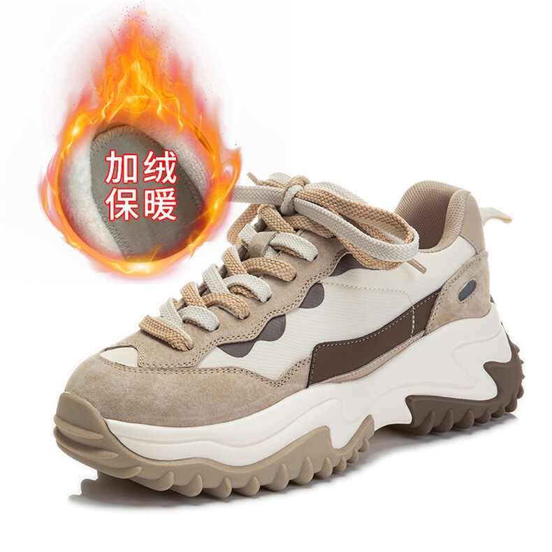 吸膜底鞋子女2023秋季新款厚底头层猪皮老爹鞋女休闲旅游真皮女鞋,女鞋休闲鞋,电商A223