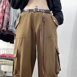 高质量工装休闲裤男士韩版潮高街大口袋2024春季ins长裤K5047-P53图片