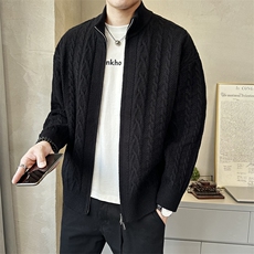 高级松弛感立领针织男士拉链开衫毛衣春秋新款上衣外套K7718-P125，男装针织衫/毛衣，电商A237