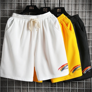 MK37064-P15 冰丝短裤男士大码宽松休闲五分裤男运动中裤网格挂拍图片