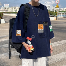 Q11121-P30春夏季七分袖t恤男大码五分袖男短袖中袖，男装T恤，电商A040