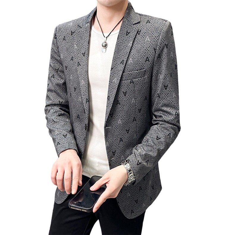 春秋帅气休闲韩版修身提花男士小西服两扣西服XZ613B-5317-P70,男装西服,星座613B