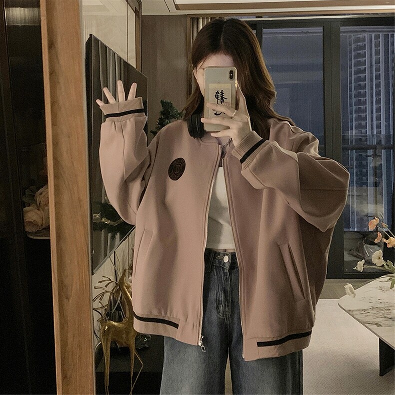 棒球服外套女春款新款学院风复古学院风初高中学生C725-98,女装短外套,星座911-2(原星座613-2）