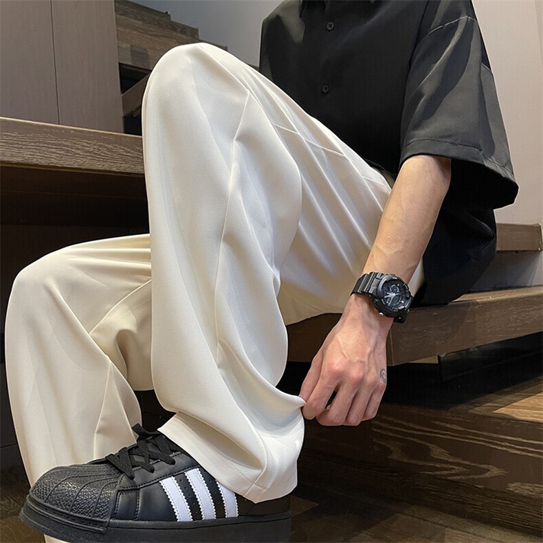2025春季新款垂感休闲裤男宽松直筒九分裤纯色百搭K227P50,男装休闲裤,电商B278
