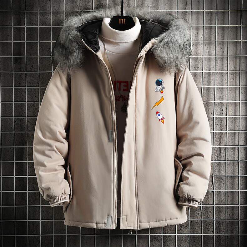 MM48165-P130冬季大毛领棉衣男士大码加厚棉袄男棉服网格,男装棉衣,电商A040A