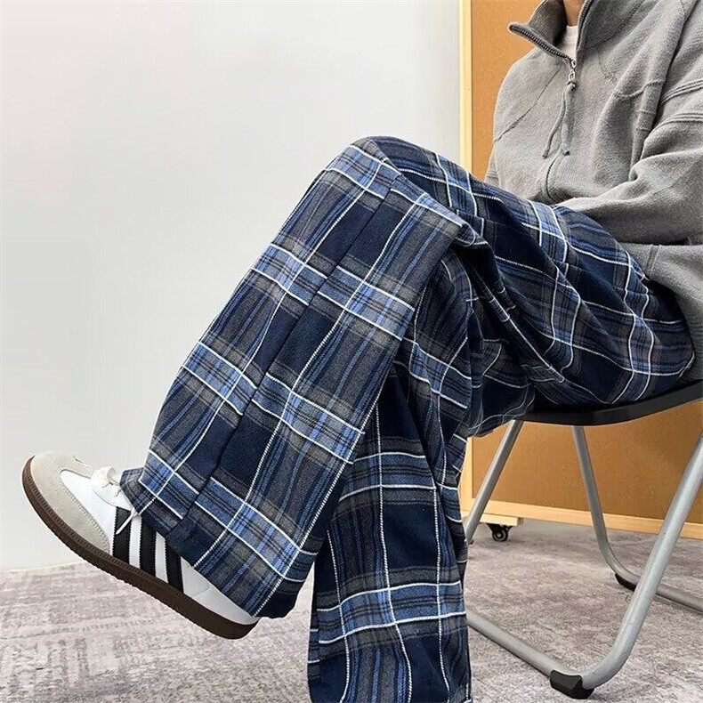 复古格子裤子女秋冬新款加绒裤G11P40,男装休闲裤,星座1116-2