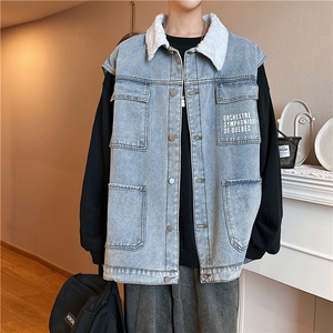 MJ231J-p68-限价98 M-5XL抖音情侣棉马甲加绒大码羊羔毛cityboy图片