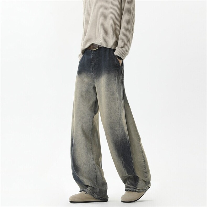 现货美式高街弯刀牛仔裤男女中性宽松休闲裤N0128-特P4678，男装休闲裤，电商D202