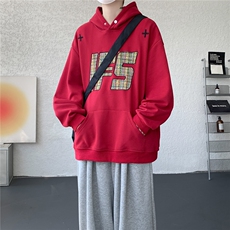 重磅贴布刺绣卫衣大码春秋连帽衫硬挺外套美式休闲上衣WY9108/P65，女装短外套，电商B238
