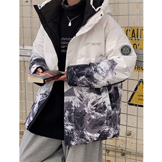现货外贸侧飞图立领光板团体服班服宽松韩版情侣学生外套羽绒服，男装羽绒服，星座301D-5(原星座1415）