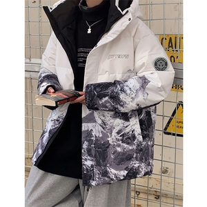 现货 外贸侧飞图立领光板团体服班服宽松韩版情侣学生外套羽绒服图片