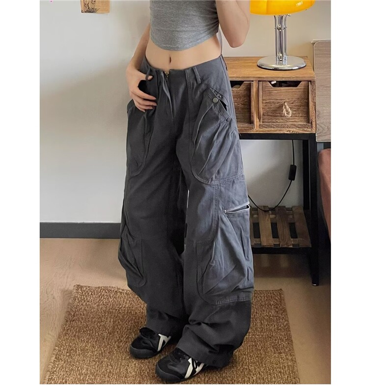 美式复古高级感阔腿工装裤男女秋装新款宽松直筒裤LXK8101-p83,男装工装外套,星座1008