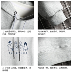 WY2191-P35加绒款-P40纯棉连帽卫衣男大码运动帽衫宽松薄网格，男装卫衣，电商A040A