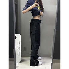 B221美式ins高街小众百搭微喇拉链牛仔裤LK22049-P60控78，男装牛仔裤，电商B221