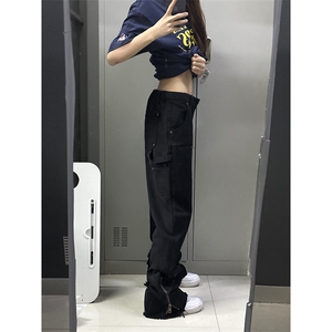 B221 美式ins高街小众百搭微喇拉链牛仔裤 LK22049-P60 控78图片