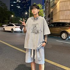 套装！华夫格套装短袖T恤短裤男HTZ533-特p：38，男装牛仔裤，电商B371
