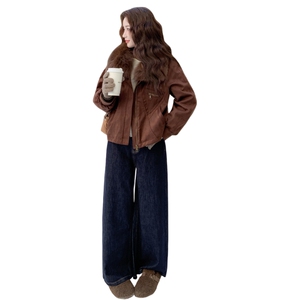 现货90绒白鸭绒羽绒服女2025冬新款鹿皮绒时尚洋气显瘦保暖外套图片