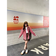 TC672-p45美式复古腊肠小狗红色格子衬衫女春季2025，女装衬衫，星座617A-2