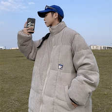 冬季港风潮牌保暖袄外套日系复古玉米粒立领服男W6495-P88，男装棉衣，星座512-3