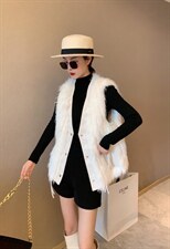 超逸世家4217冬季新款皮毛一体马甲，女装马甲，超逸世家