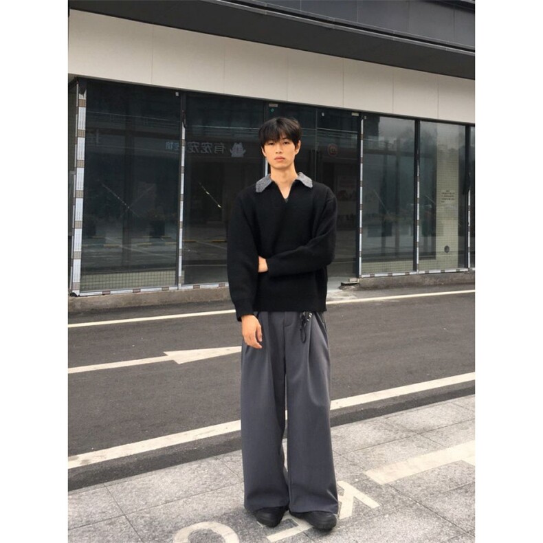 【】老钱风美拉德男女冬休闲咖色V领针织衫上衣SD96P51,男装针织衫/毛衣,星座1112-1